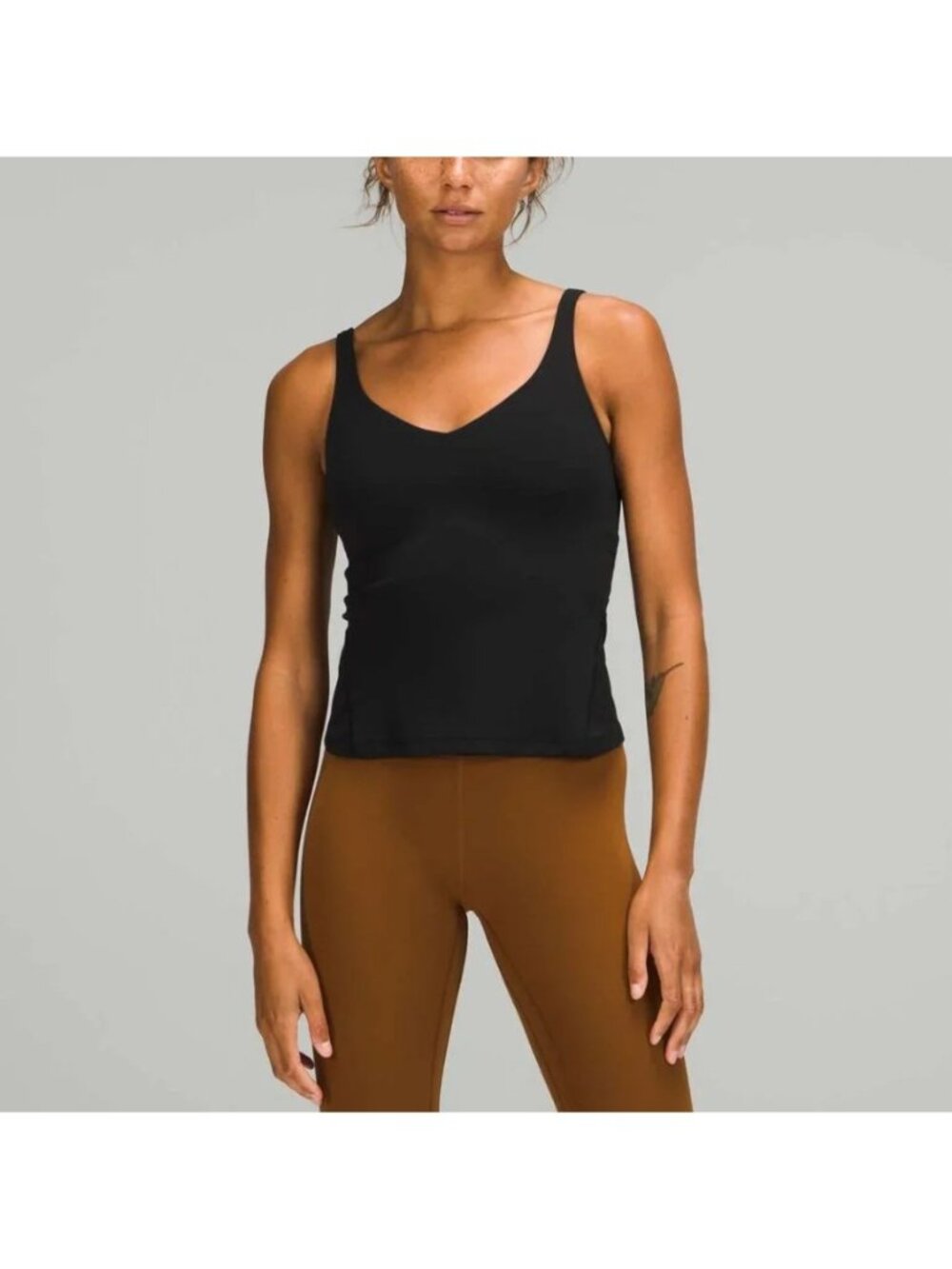 Lululemon Align Waist Length Tank w/Shelf Bra Size 6 A/B Cup Nulu Black NWT